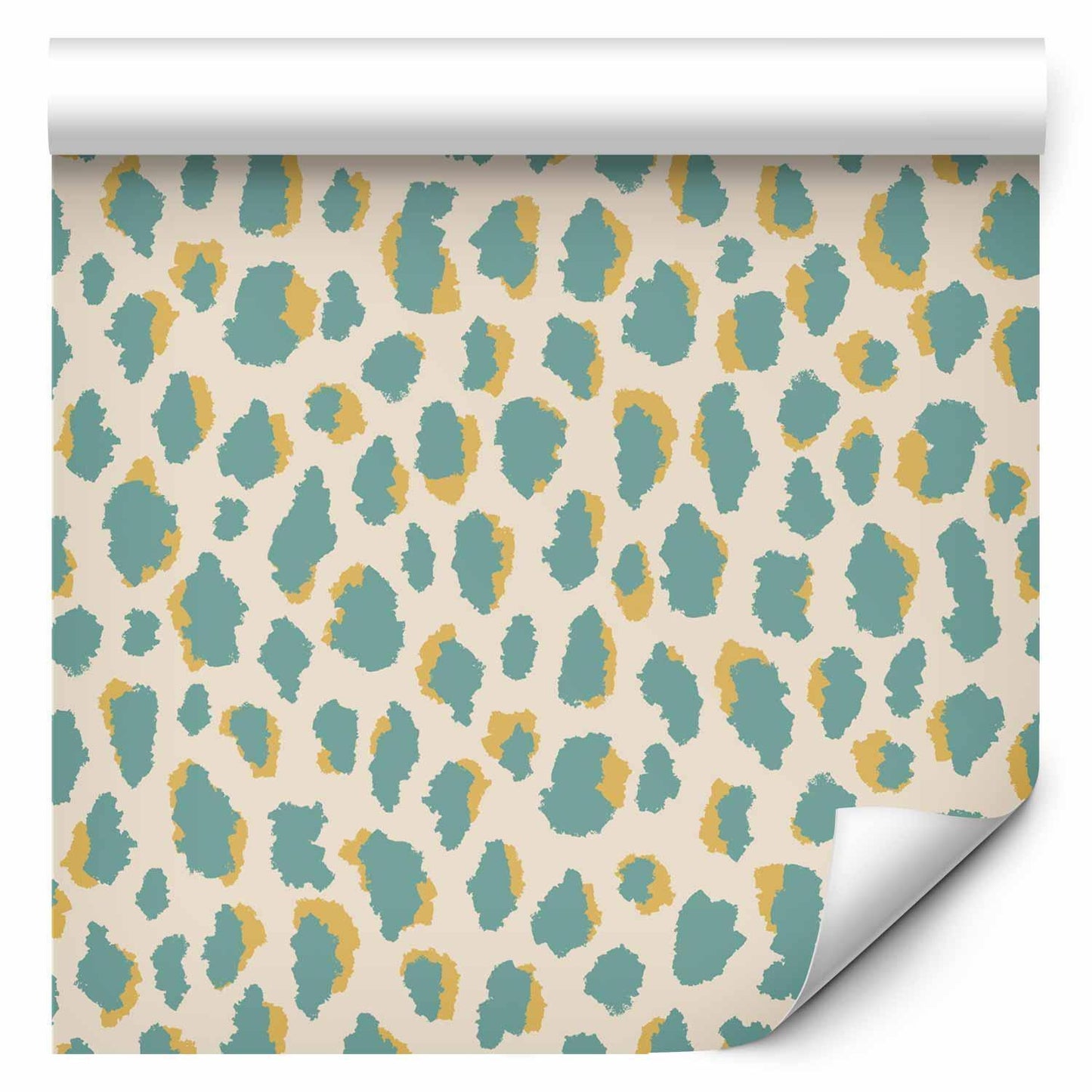 Tapete - Giraffe Pattern - animal pattern in turquoise spots on a light background