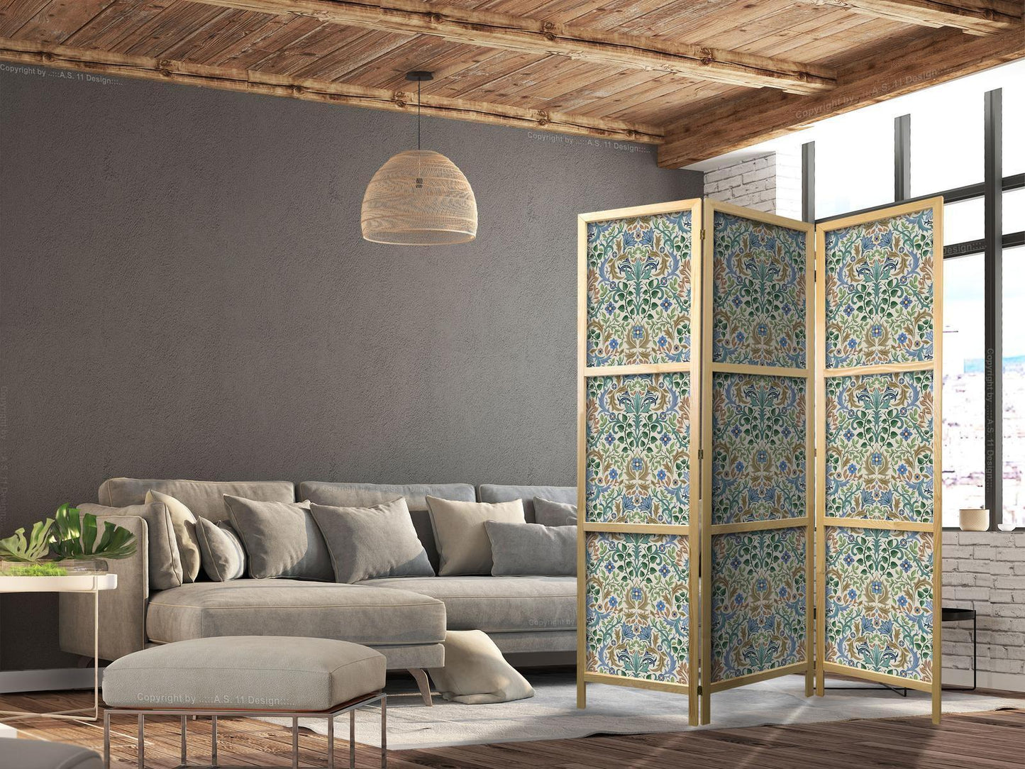 Japanischer Paravent - Retro Vintage Intricate and Rich Pattern in Victorian Style Artgeist