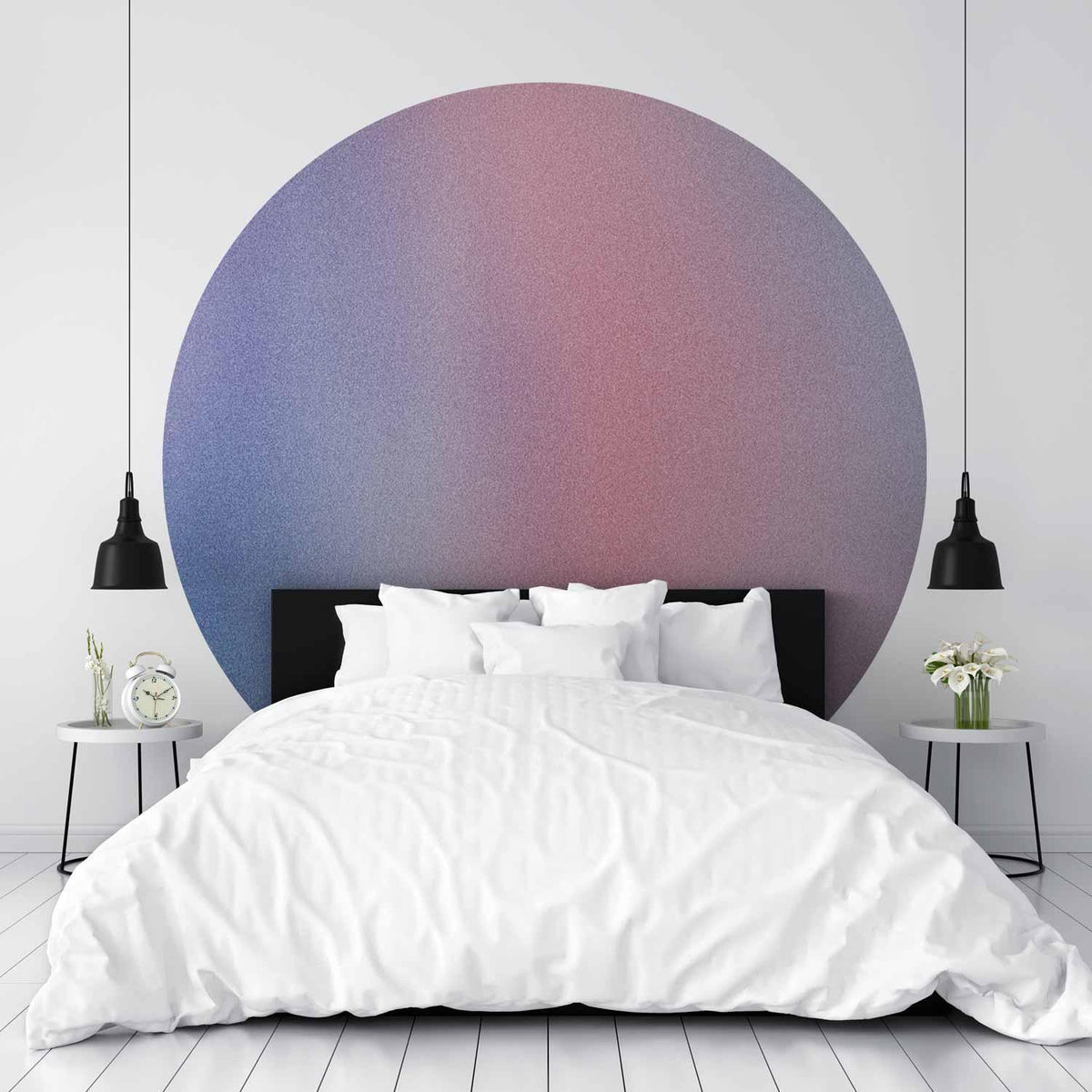 Runde Fototapete - Rainbow gradient - a delicate multicoloured gradient reminiscent of mist