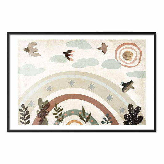 Poster - Rainbow and Birds