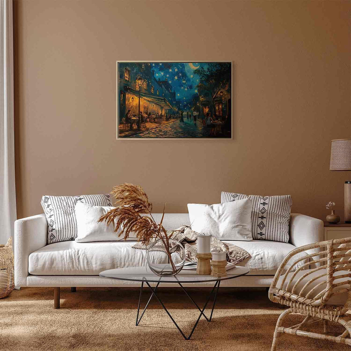 Leinwandbild - Paris street – a painting inspired by Vincent van Gogh's style