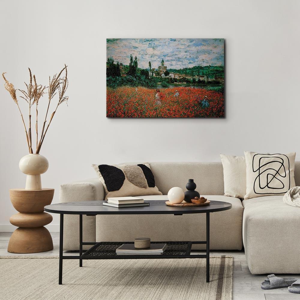 Leinwandbild - Claude Monet – Poppy Field near Vétheuil