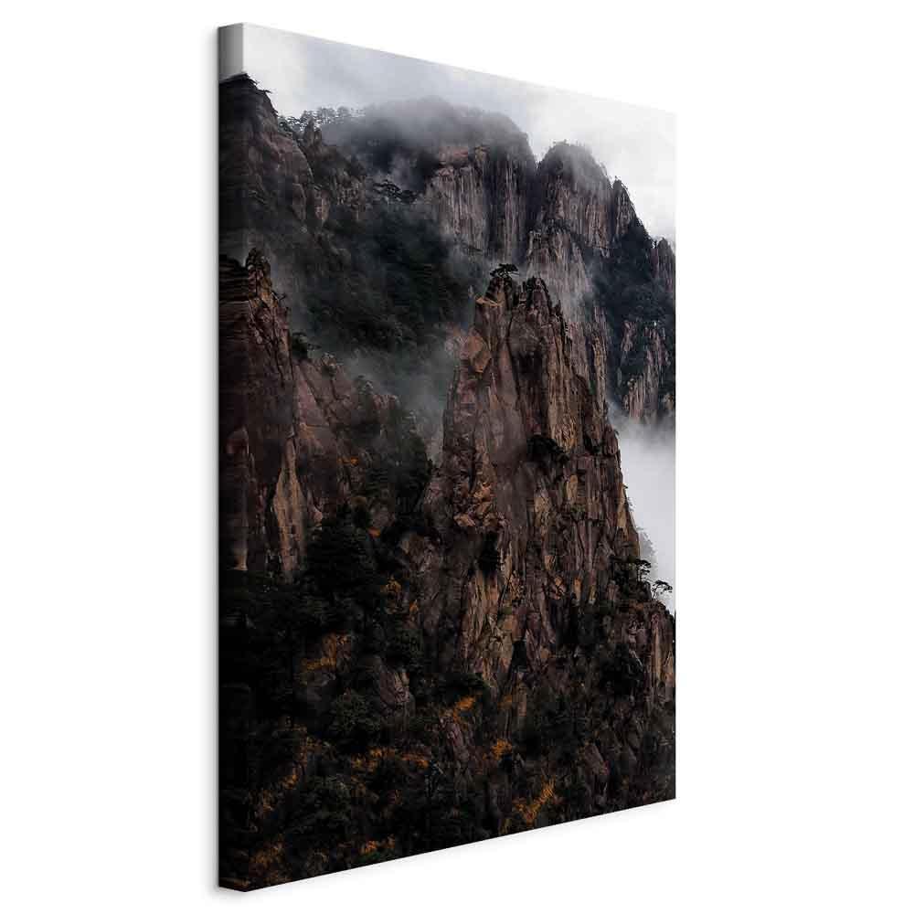 Leinwandbild - Heart of Mountain Landscape (1-part) - Clouds Amid Rocks