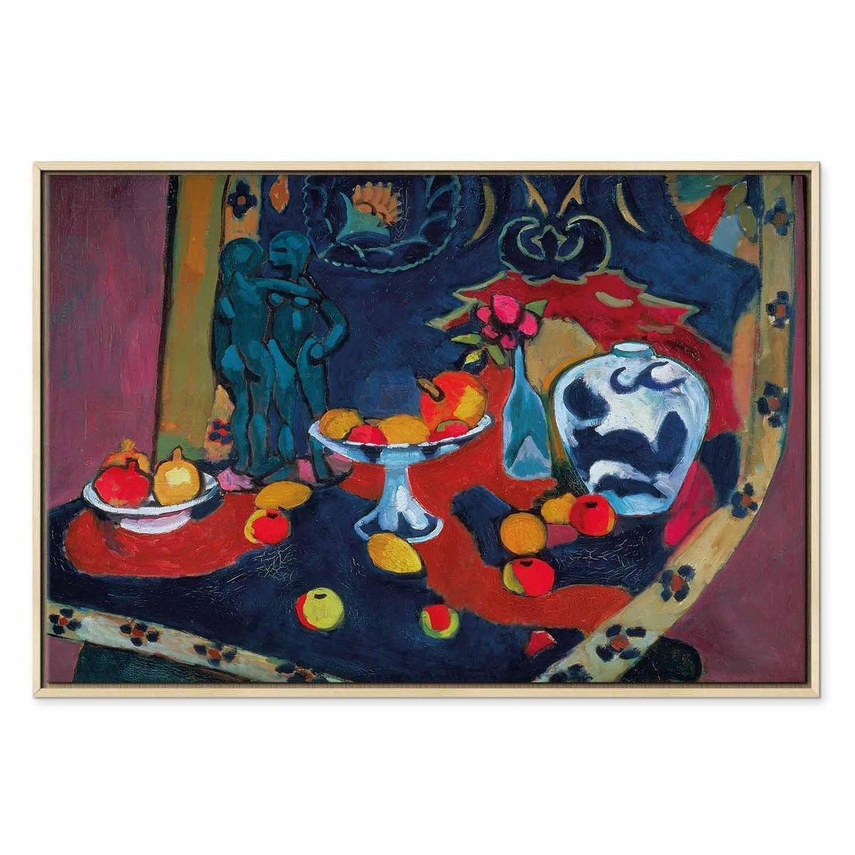Leinwandbild - Henri Matisse – Still Life with Fruit and Bronze Statuette
