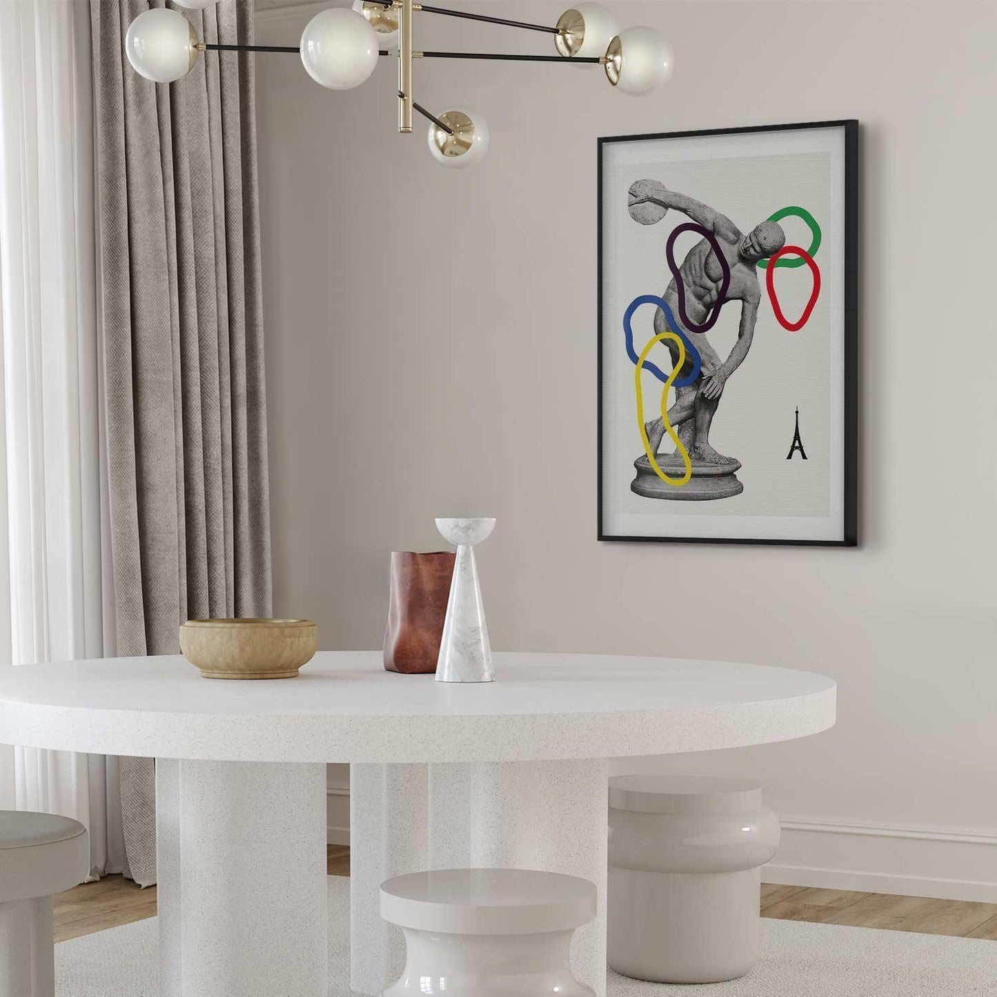 Poster - Collage Graphic - Discus Thrower - Sculpture