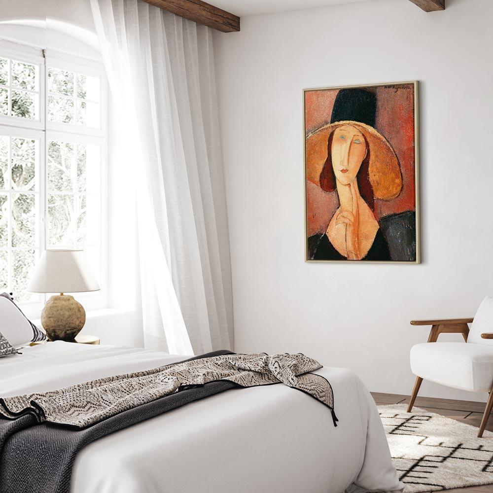 Leinwandbild - Amedeo Modigliani – Portrait of Jeanne Hebuterne in a Large Hat