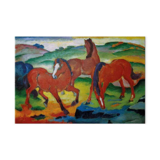 Leinwandbild - Franz Marc – The Red Horses (Grazing Horses IV)