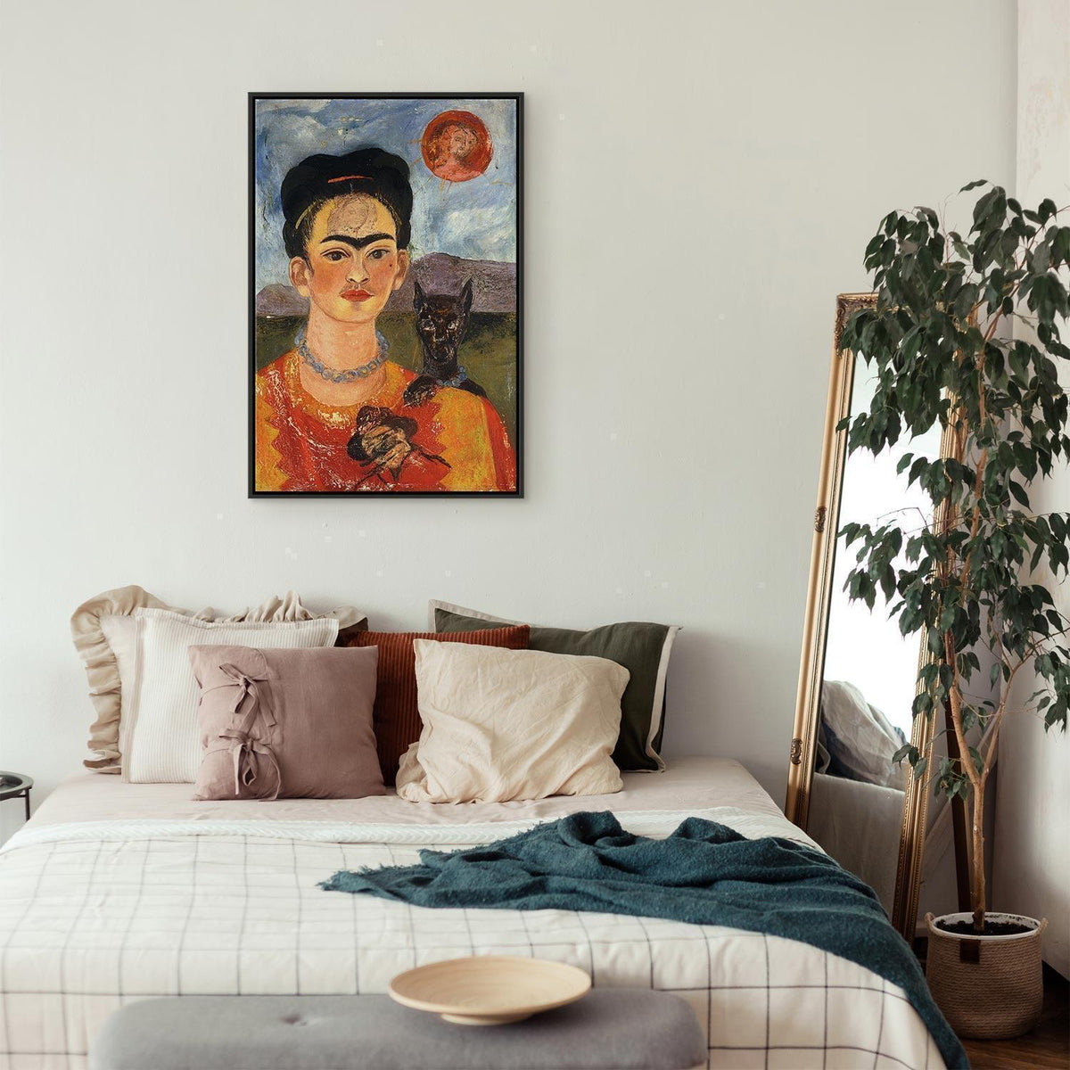 Leinwandbild - Frida Kahlo – Self-Portrait with Diego on My Breast