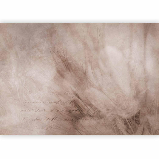 Fototapete - Abstract scandi boho - delicate composition with lettering and flowers