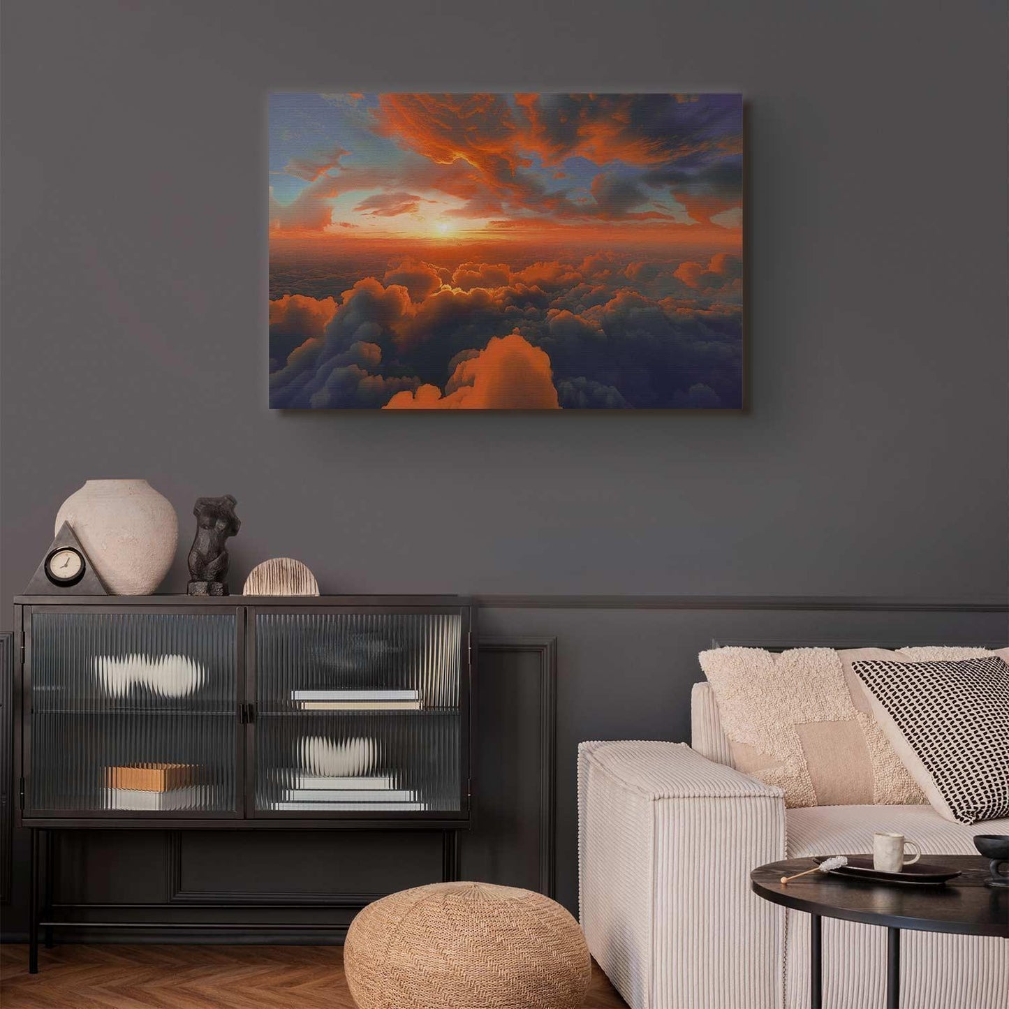 Leinwandbild - When Dawn Tickles the Clouds: A Spectacle of Colors on the Morning Sky Artgeist