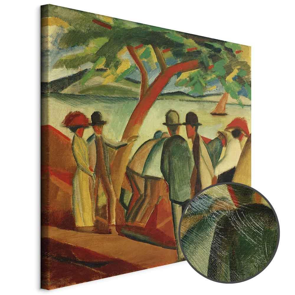 Leinwandbild - August Macke – Spaziergänger am See