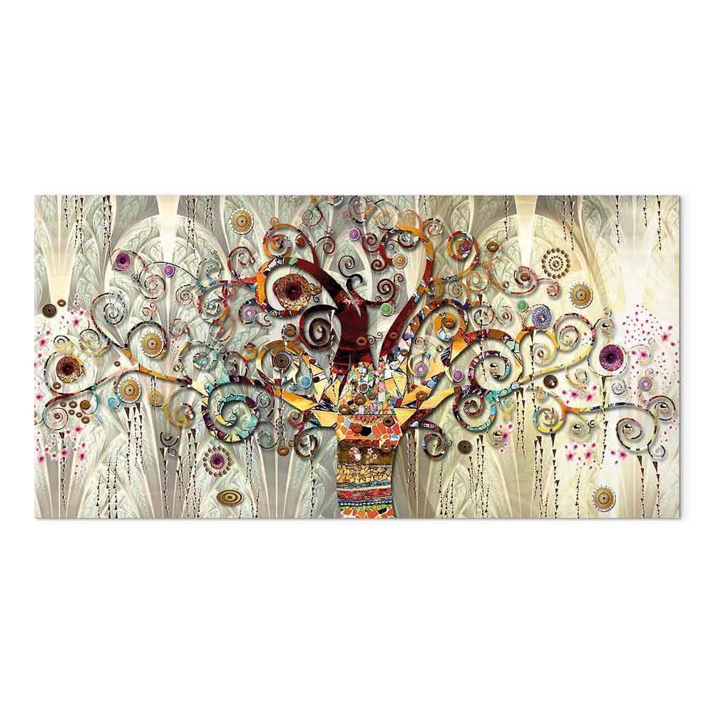 Leinwandbild Gustav Klimt Lebensbaum Bunt – Symbolische Wandkunst