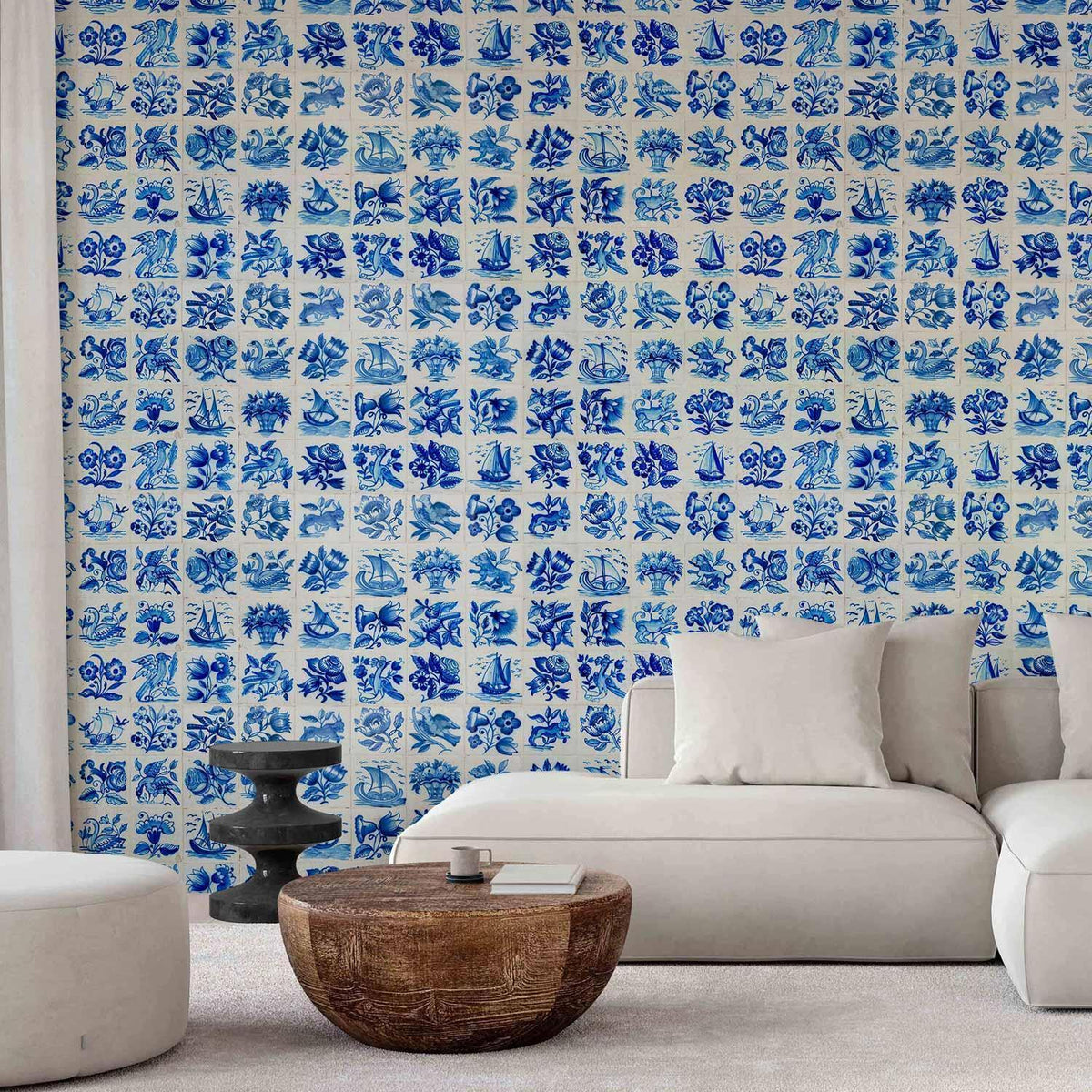Fototapete Azulejos – Portugiesische Fliesen in Blau-Weiß