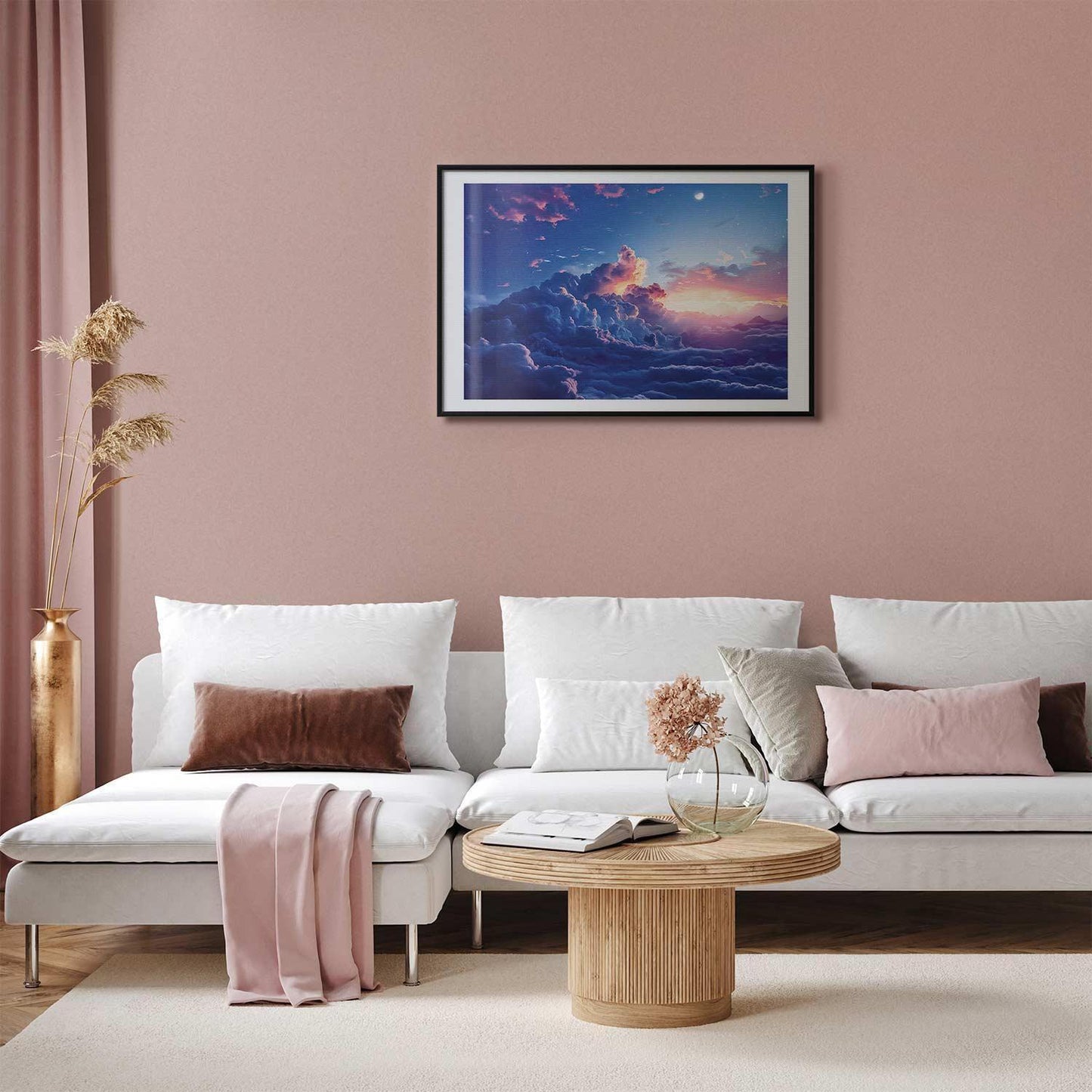 Poster - Night Concert in the Mountains: Clouds Illuminated by the Last Rays of the Sun