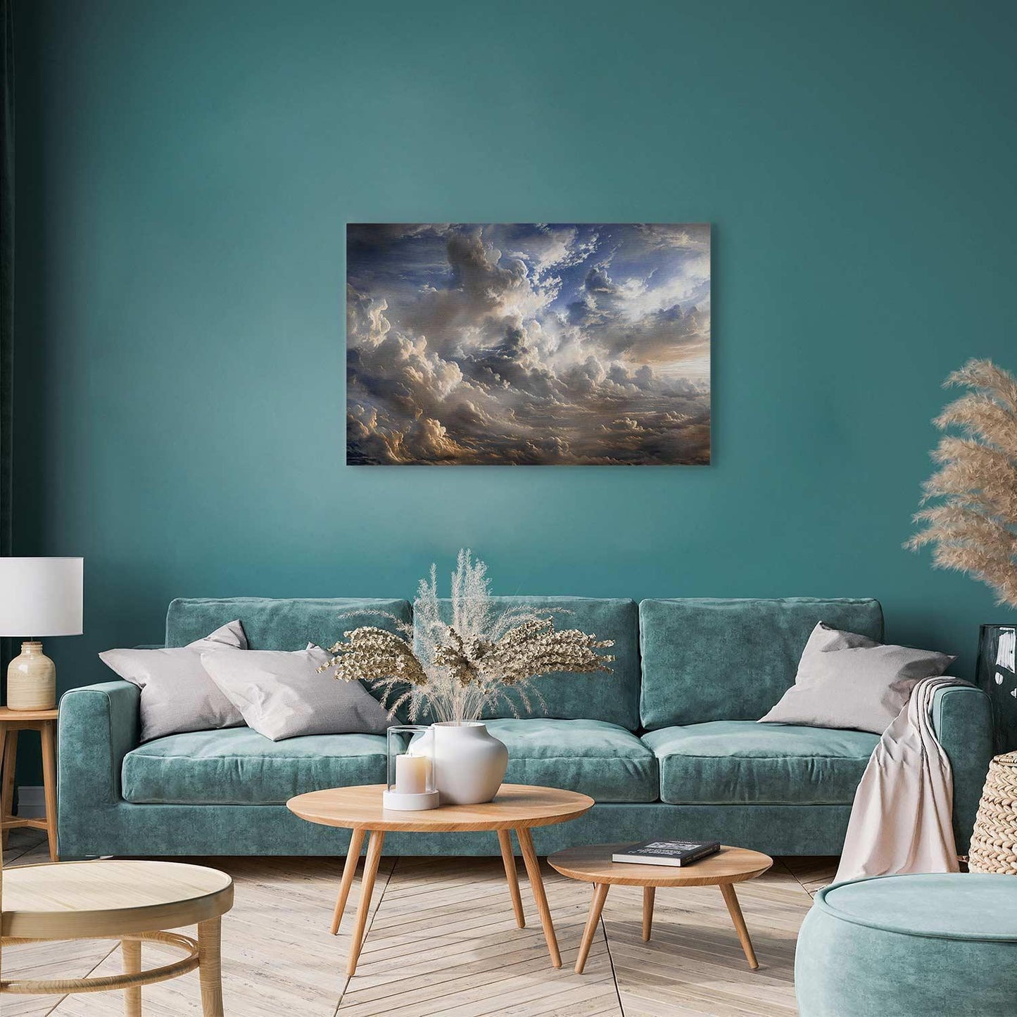 Leinwandbild - Golden Reflections on Clouds Foretelling Dusk Artgeist