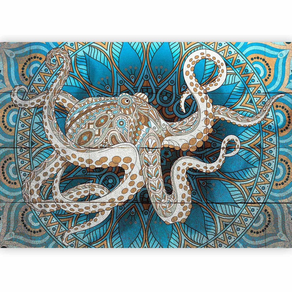 Fototapete Zen Octopus – Mandala-Krake in meditativer Pose