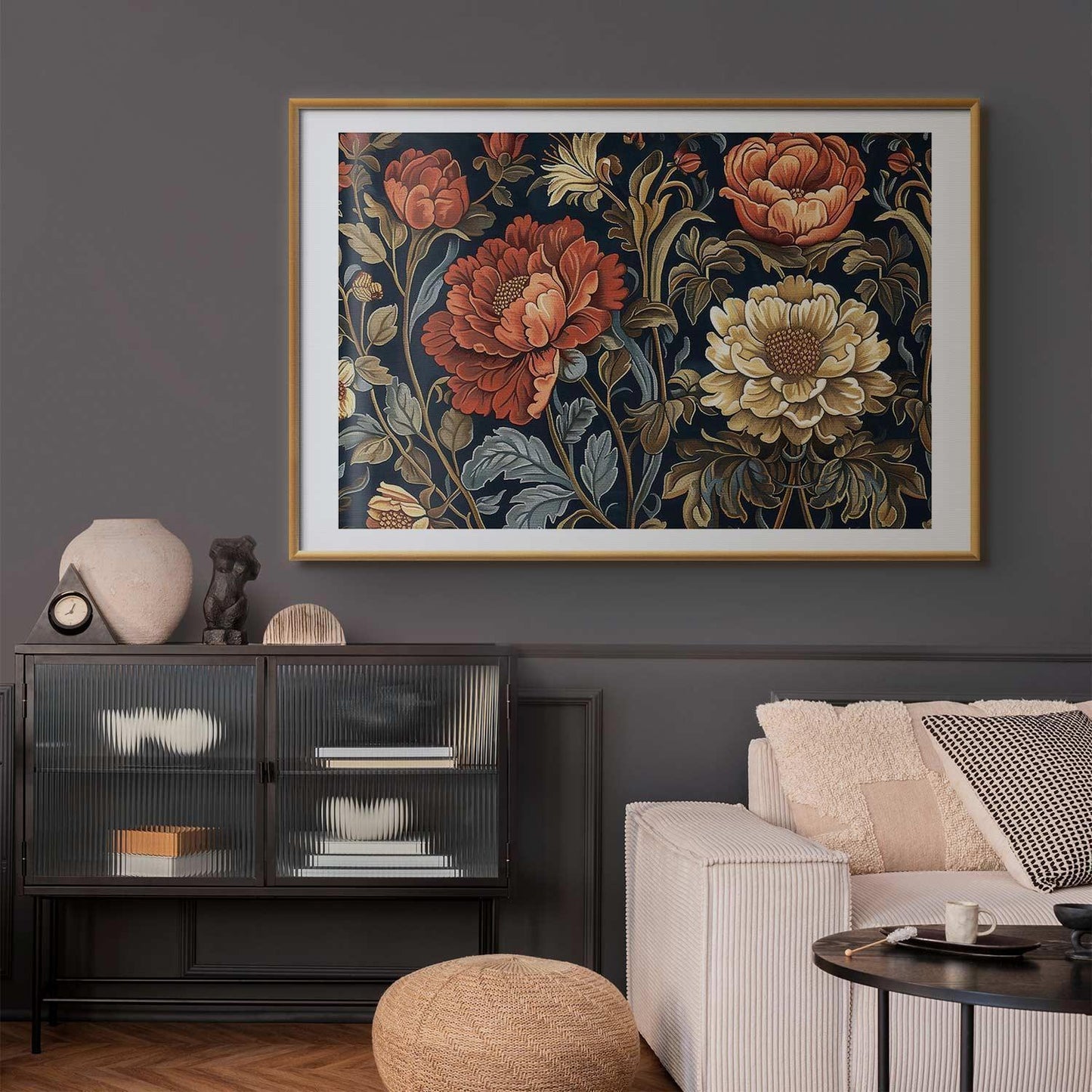 Poster - Tapestry Large Retro Flowers Artgeist