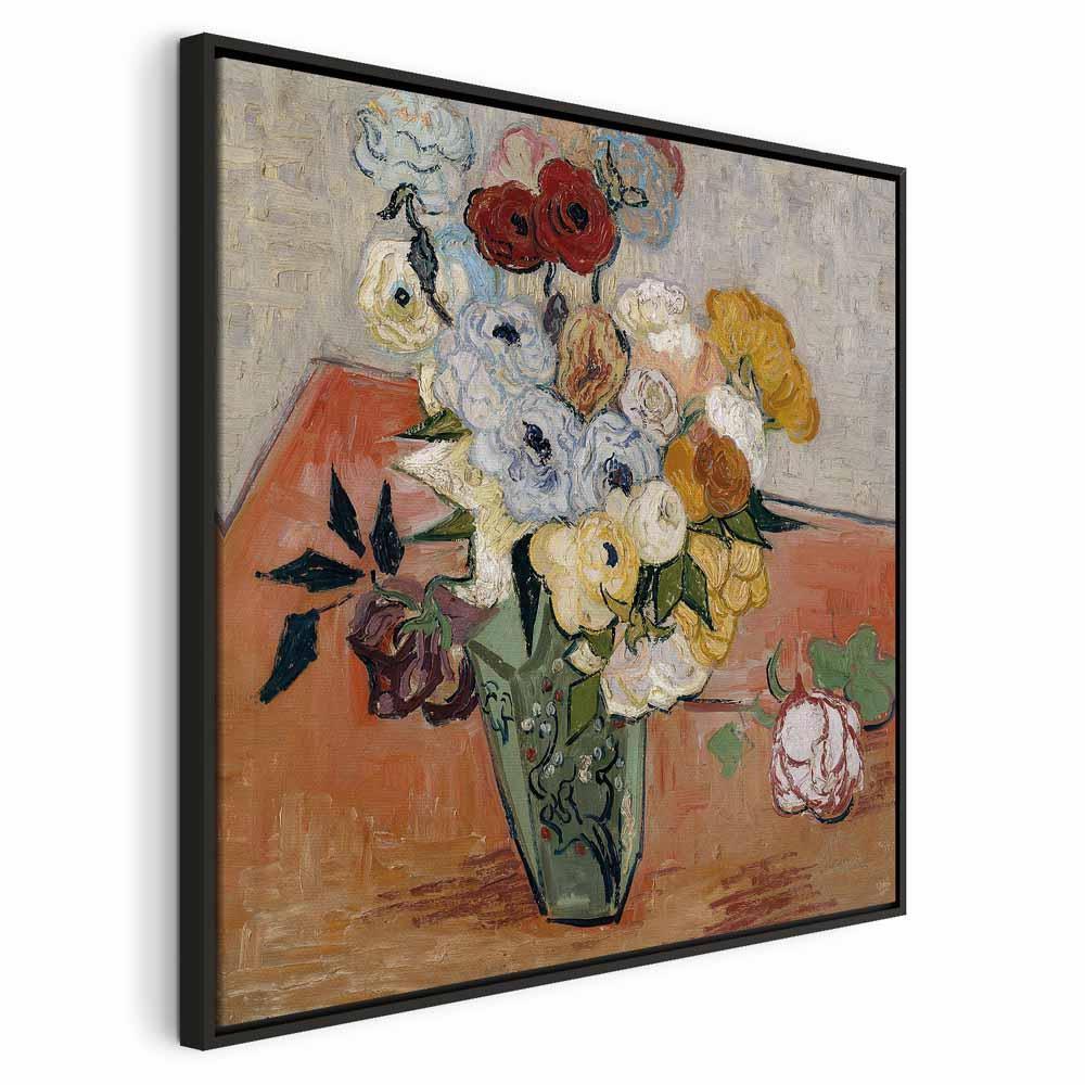 Leinwandbild - Vincent Van Gogh – Stilllife with Japanese vase, roses and anemones
