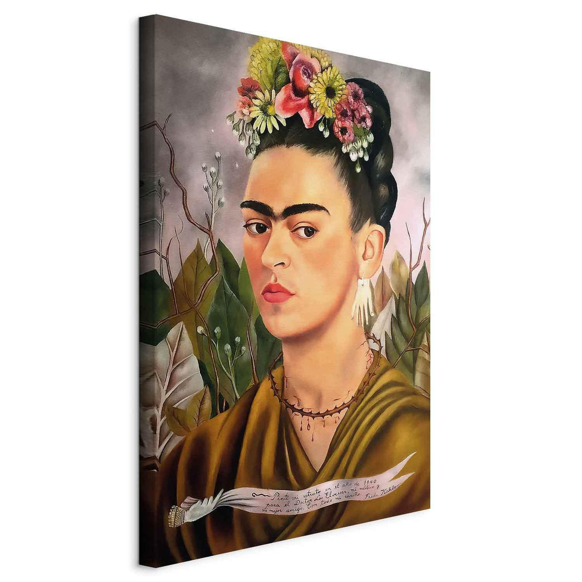 Leinwandbild - Frida Kahlo – Self-Portrait Dedicated to Dr Eloesser