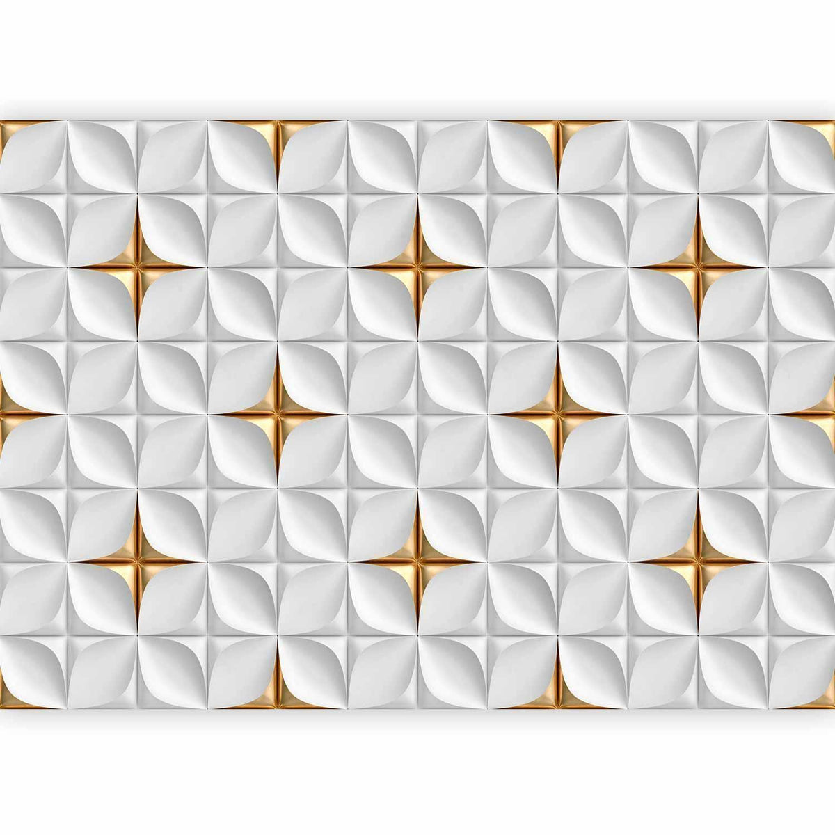 Fototapete Golden Accent – Elegantes Mosaik-Muster in Gold