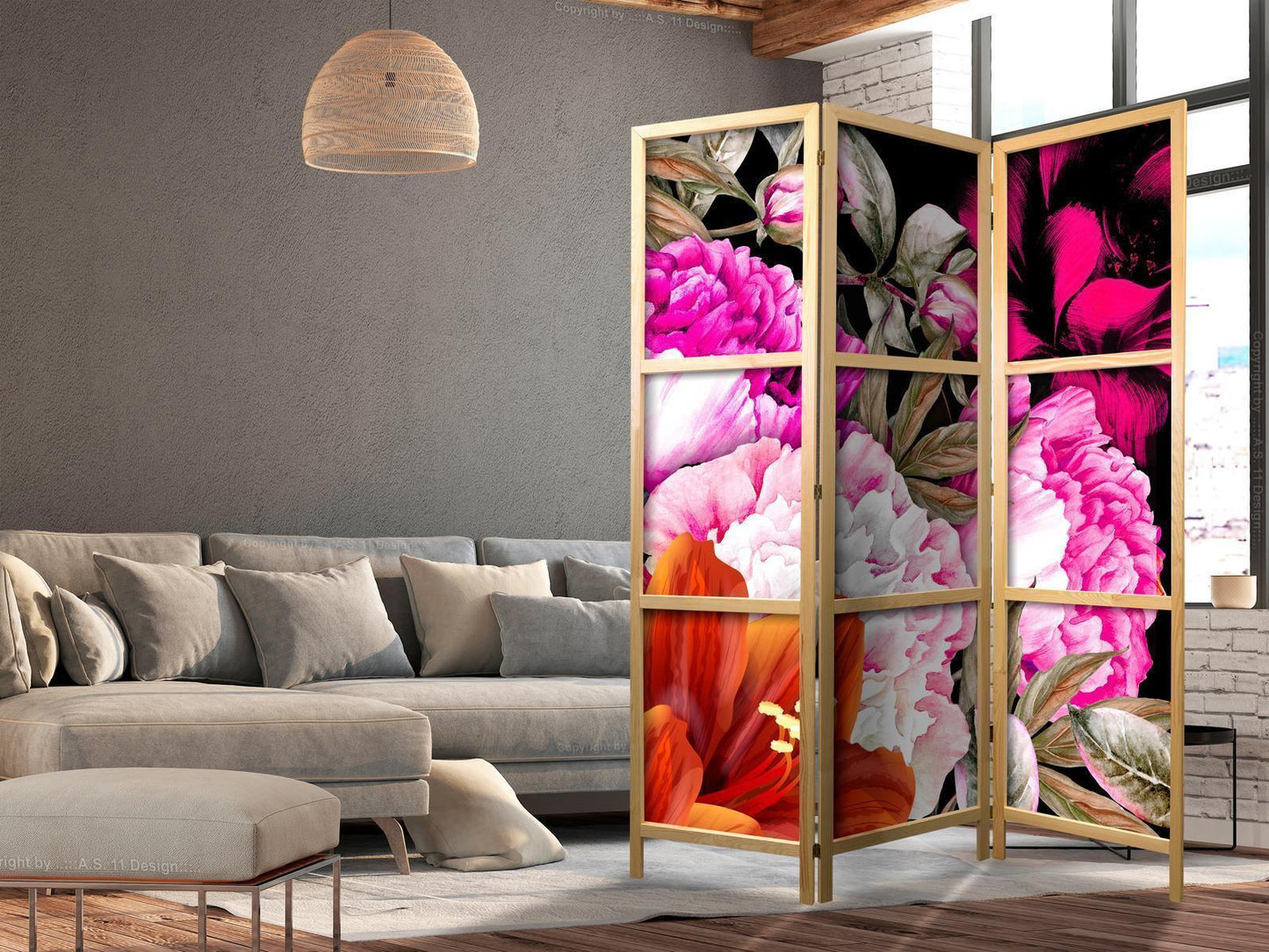 Japanischer Paravent - Floral Abundance I Artgeist