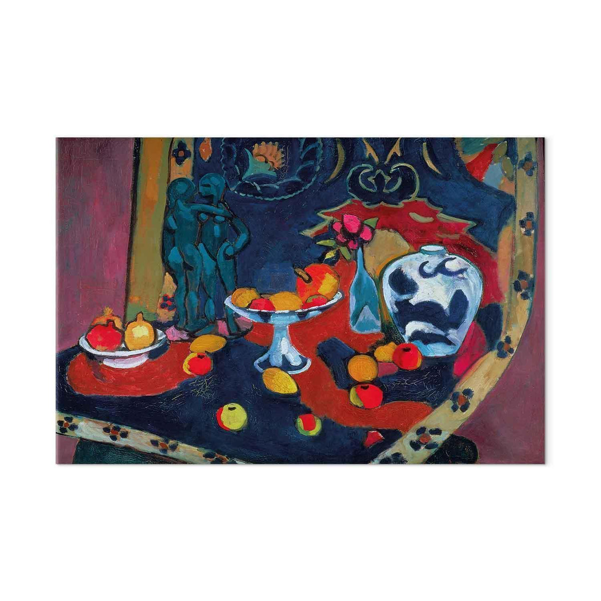 Leinwandbild - Henri Matisse – Still Life with Fruit and Bronze Statuette