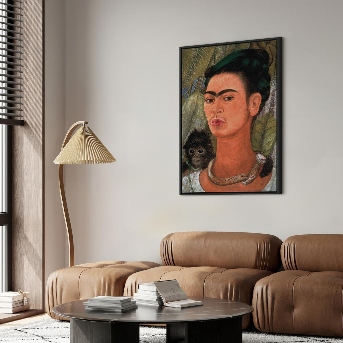 Leinwandbild - Frida Kahlo – Self-Portrait with Monkey