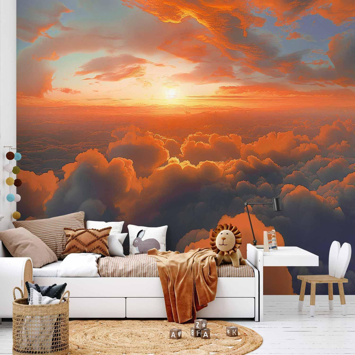 Fototapete - When Dawn Tickles the Clouds: A Spectacle of Colors on the Morning Sky