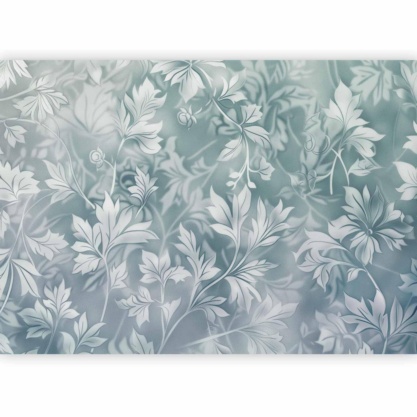 Fototapete - Ornaments in Worn Muted Turquoises: Delicate Plant Pattern Artgeist