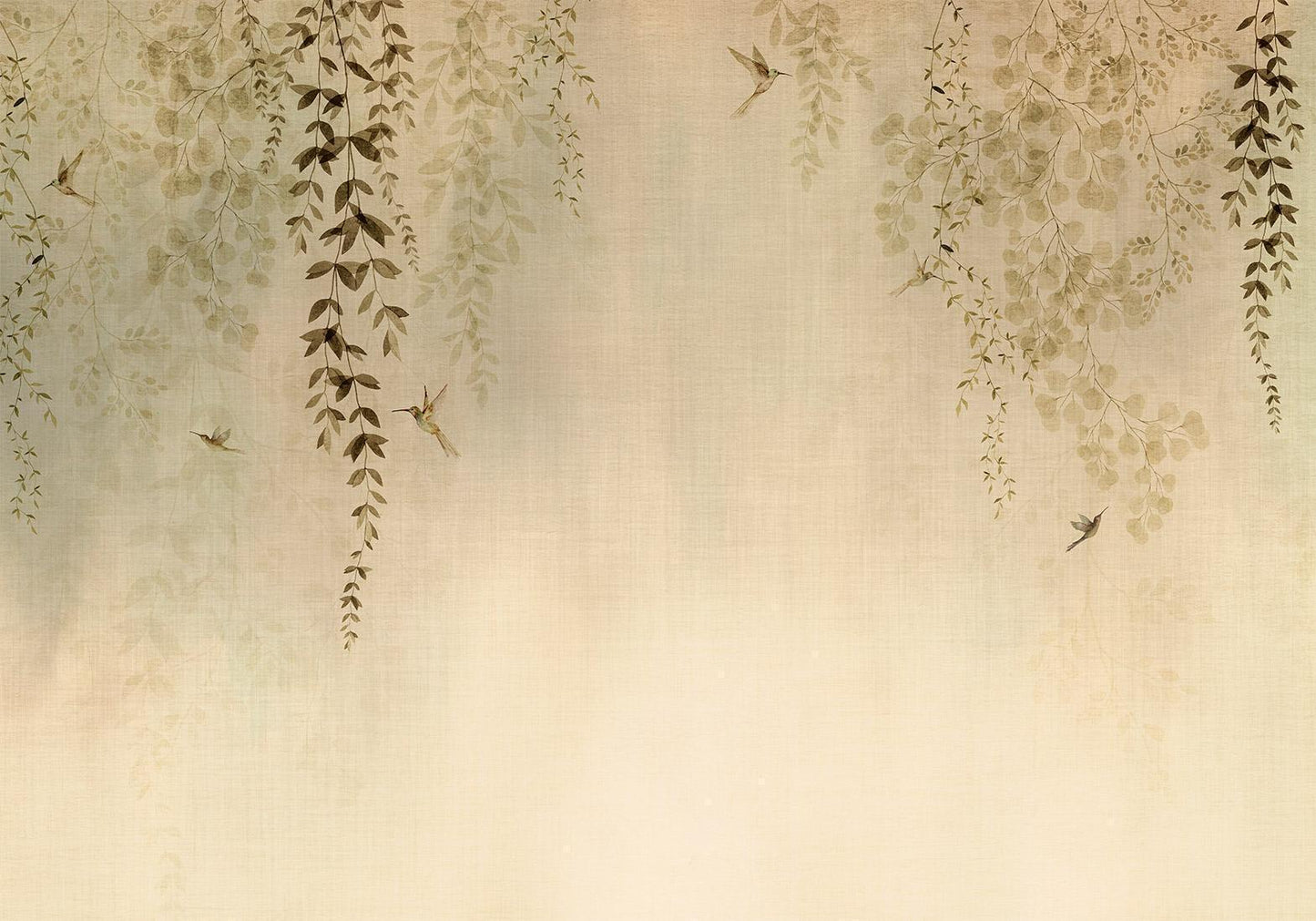 Fototapete - Beige Hummingbirds Artgeist