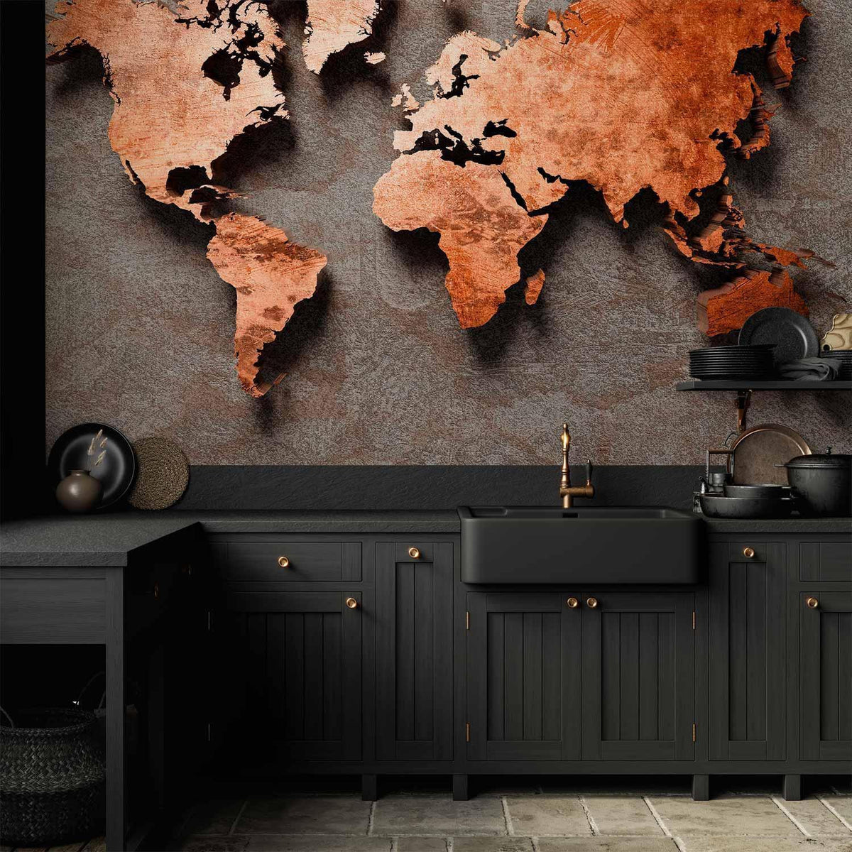 Fototapete - Copper Map