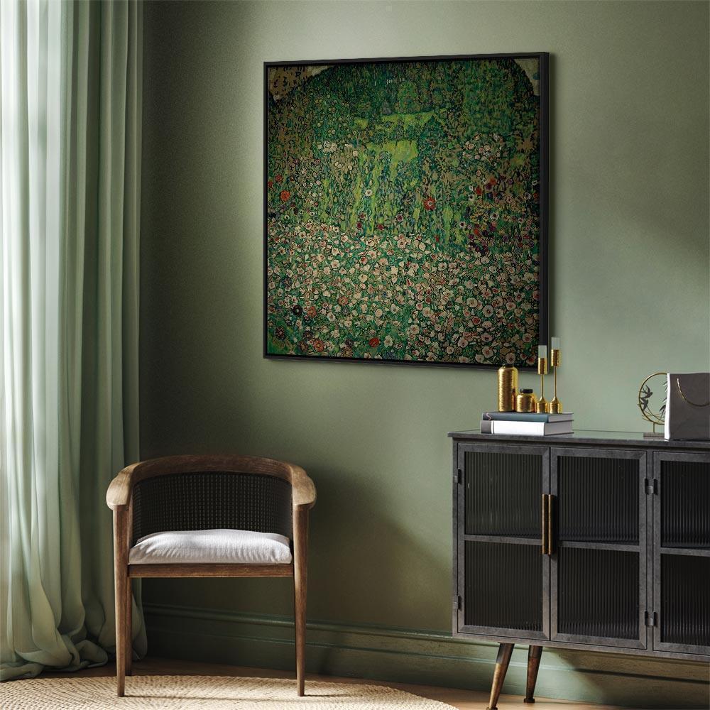Leinwandbild - Gustav Klimt – Gartenlandschaft mit Bergkuppe