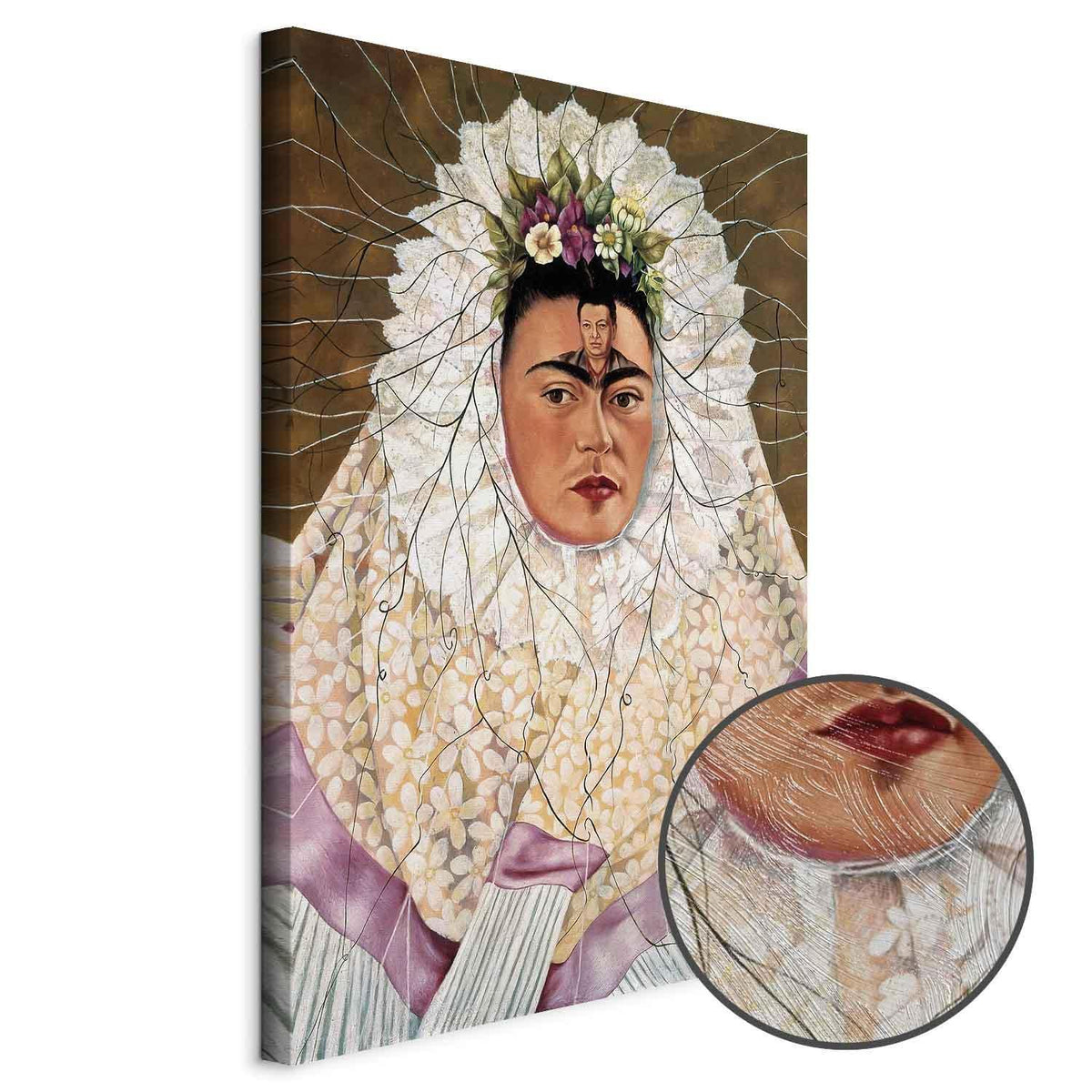 Leinwandbild - Frida Kahlo – Self-Portrait as a Tehuana (Diego on My Mind)