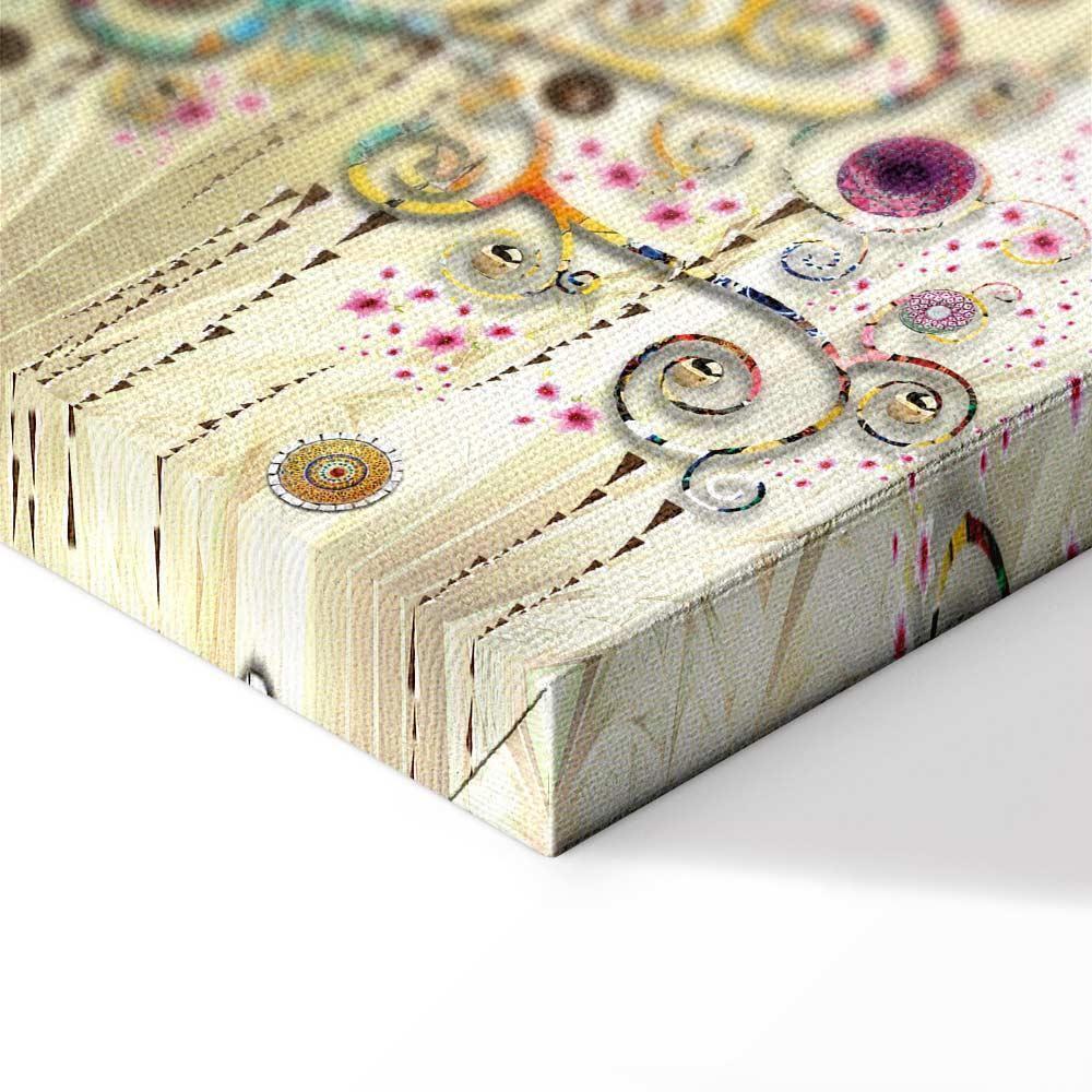 Leinwandbild Gustav Klimt Lebensbaum Bunt – Symbolische Wandkunst