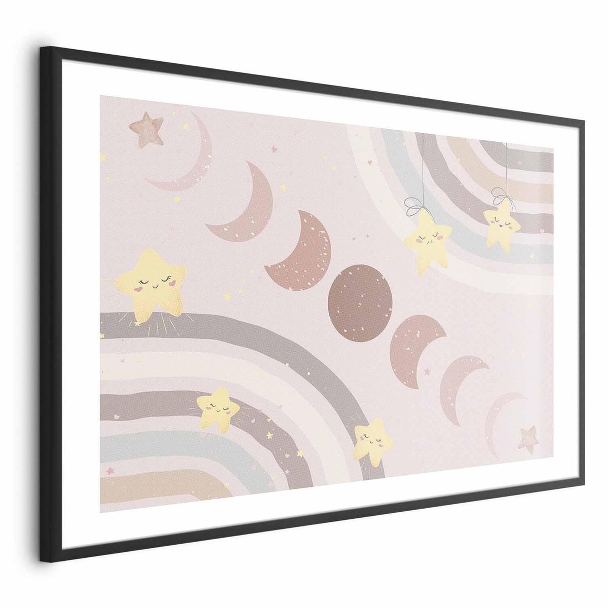 Poster - Phases of the Moon with a Rainbow