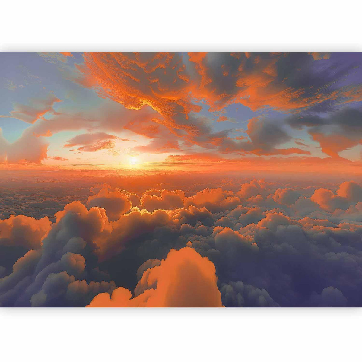 Fototapete - When Dawn Tickles the Clouds: A Spectacle of Colors on the Morning Sky