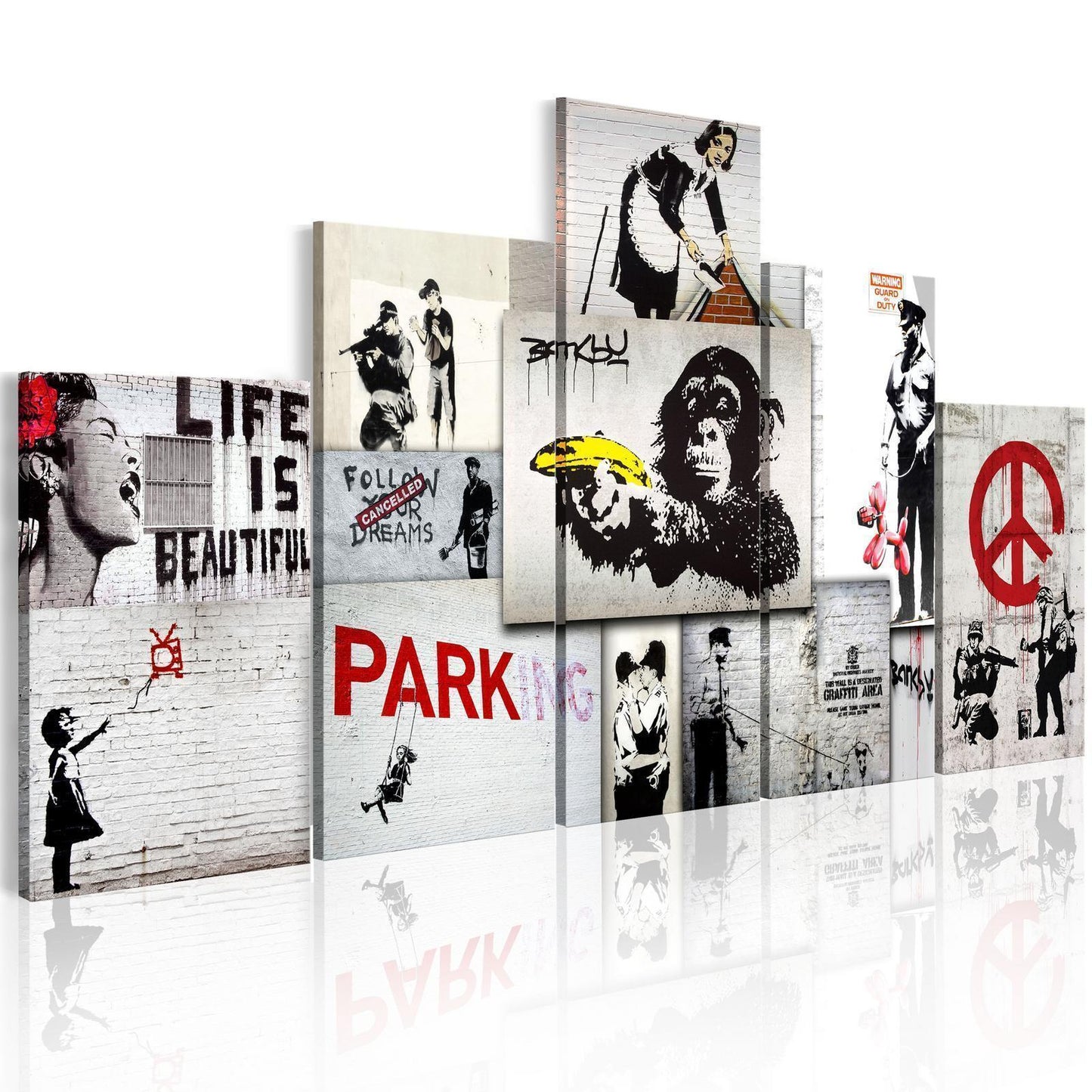 Leinwandbild - Street Crimes: Banksy Art