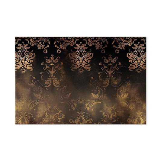 Leinwandbild - Baroque Ornaments in Patinated Gold and Browns: Retro Motif