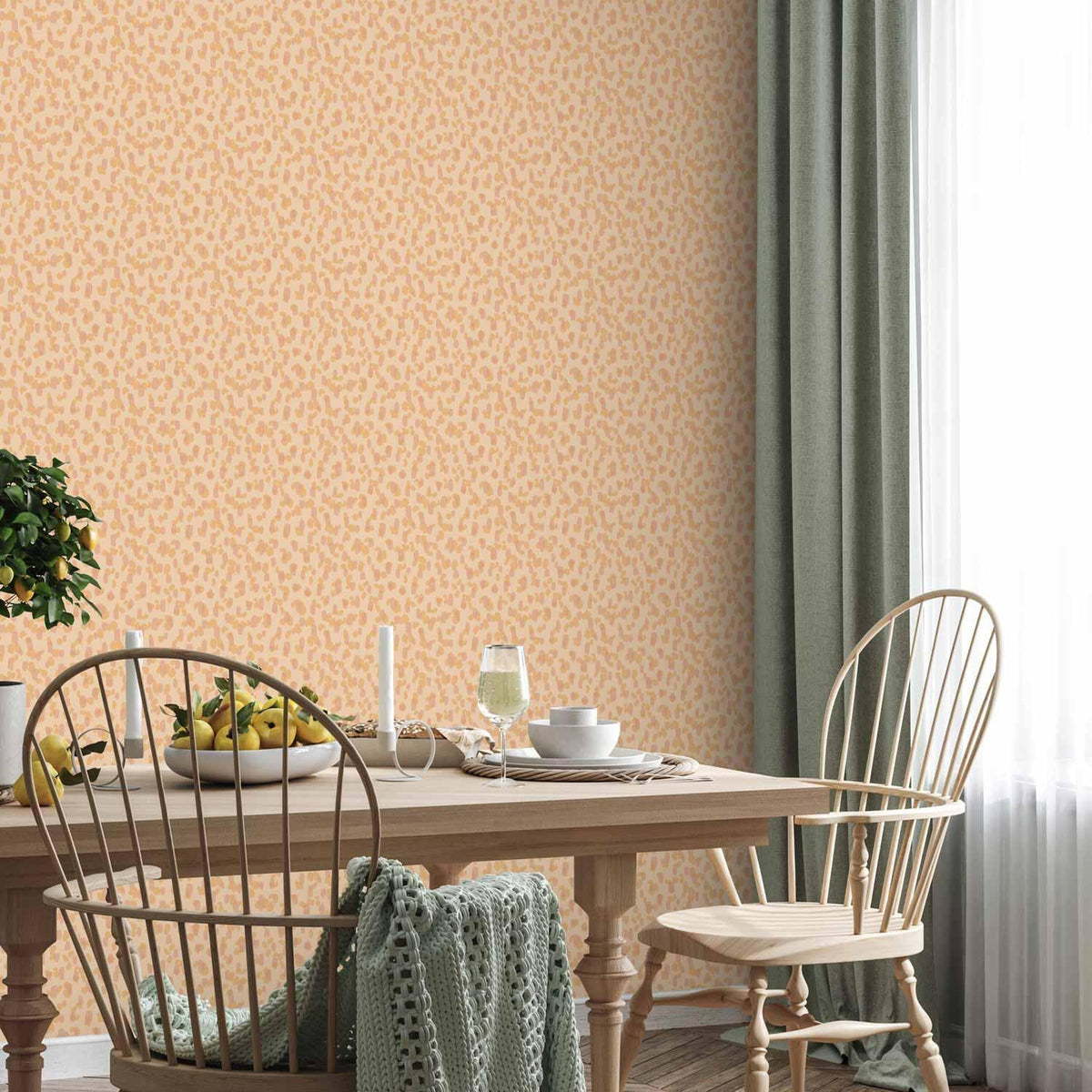 Tapete - Tiny Dots - optimistic pattern in peach colors