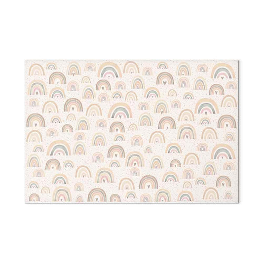 Leinwandbild - Spring - Pastel Rainbows with Hearts on a Rainy Day