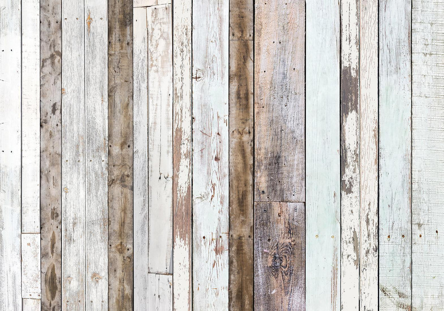 Fototapete – Bunte Holzbretter im Vintage-Look