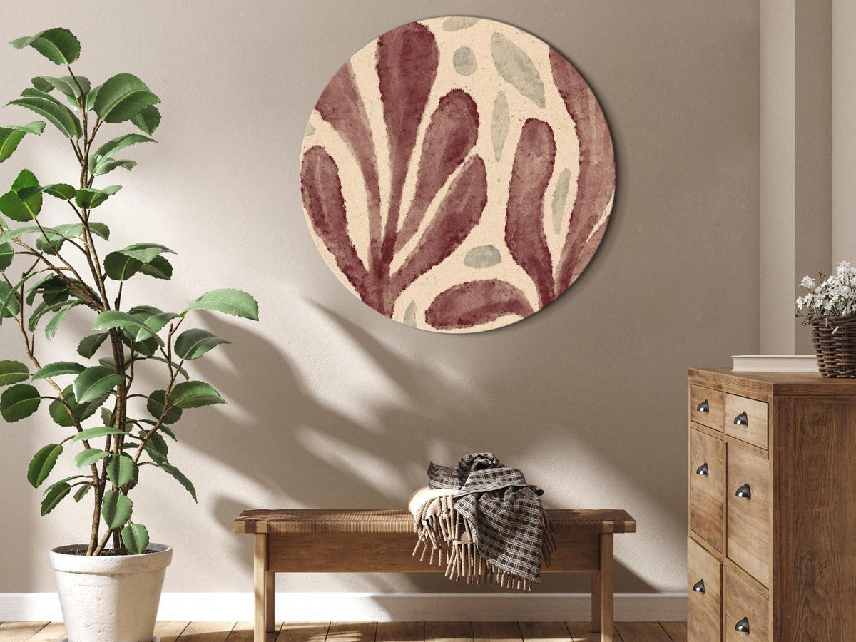 Rundes Bild - Leaves and spots – large vibrant shapes inspired by Matisse