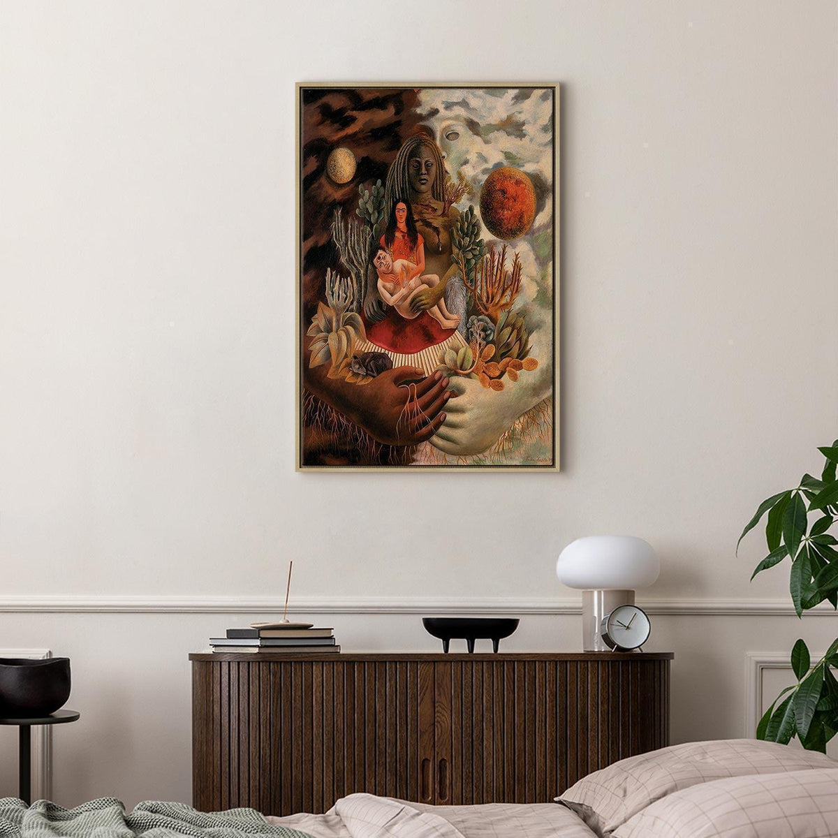 Leinwandbild - Frida Kahlo – The Love Embrace of the Universe, the Earth (Mexico), Myself, Diego, and Señor Xolotl