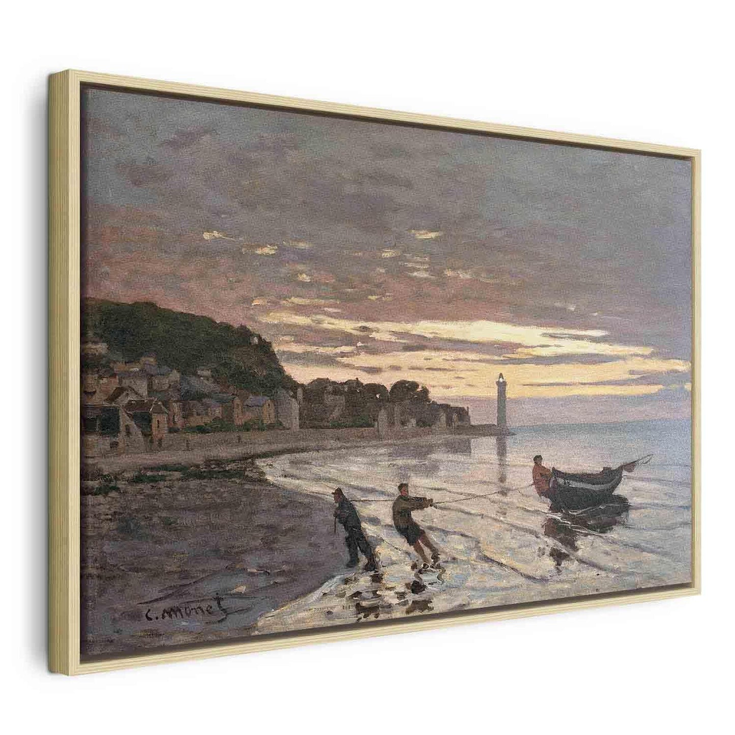 Leinwandbild - Hauling a Boat Ashore, Honfleur Artgeist