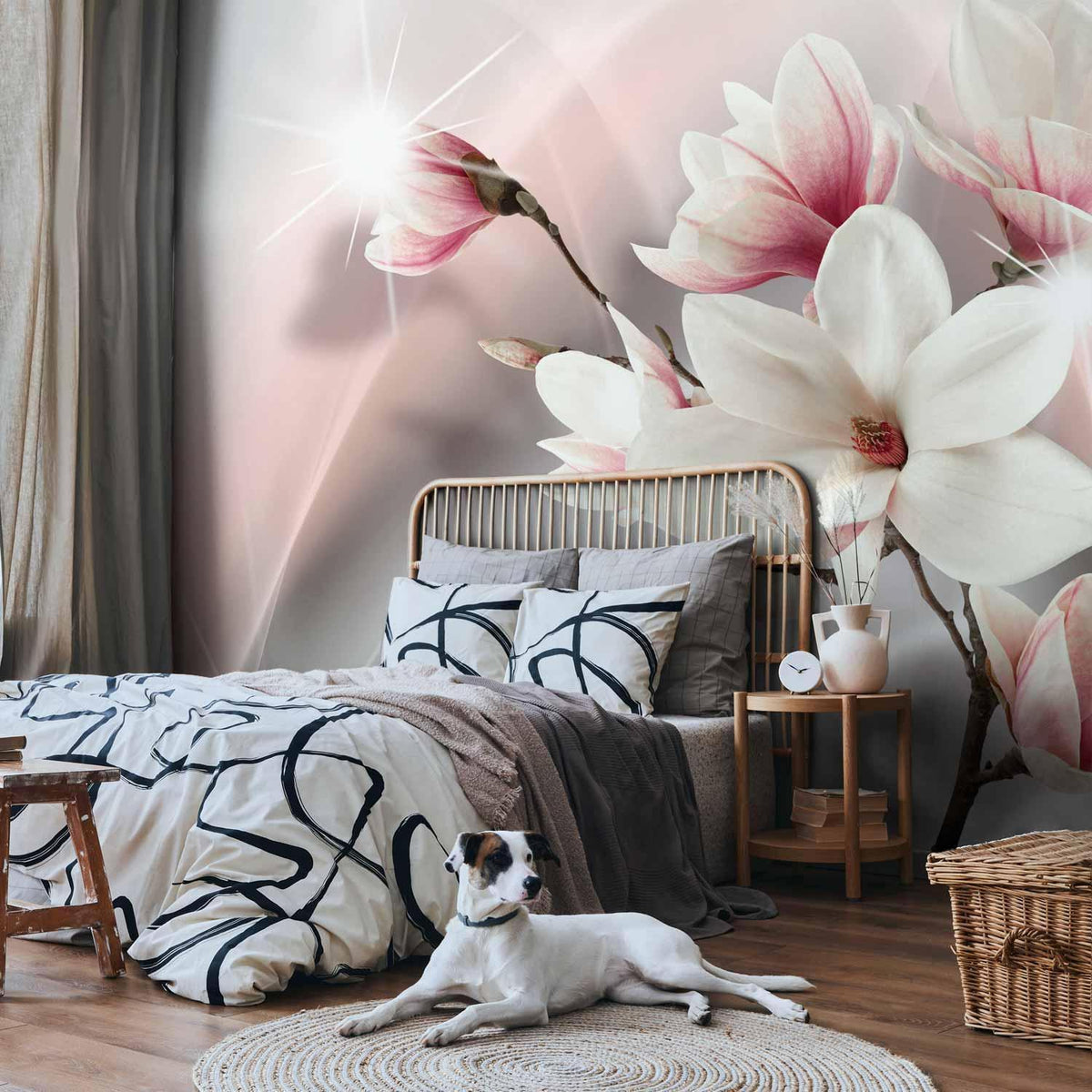 Fototapete - White magnolias
