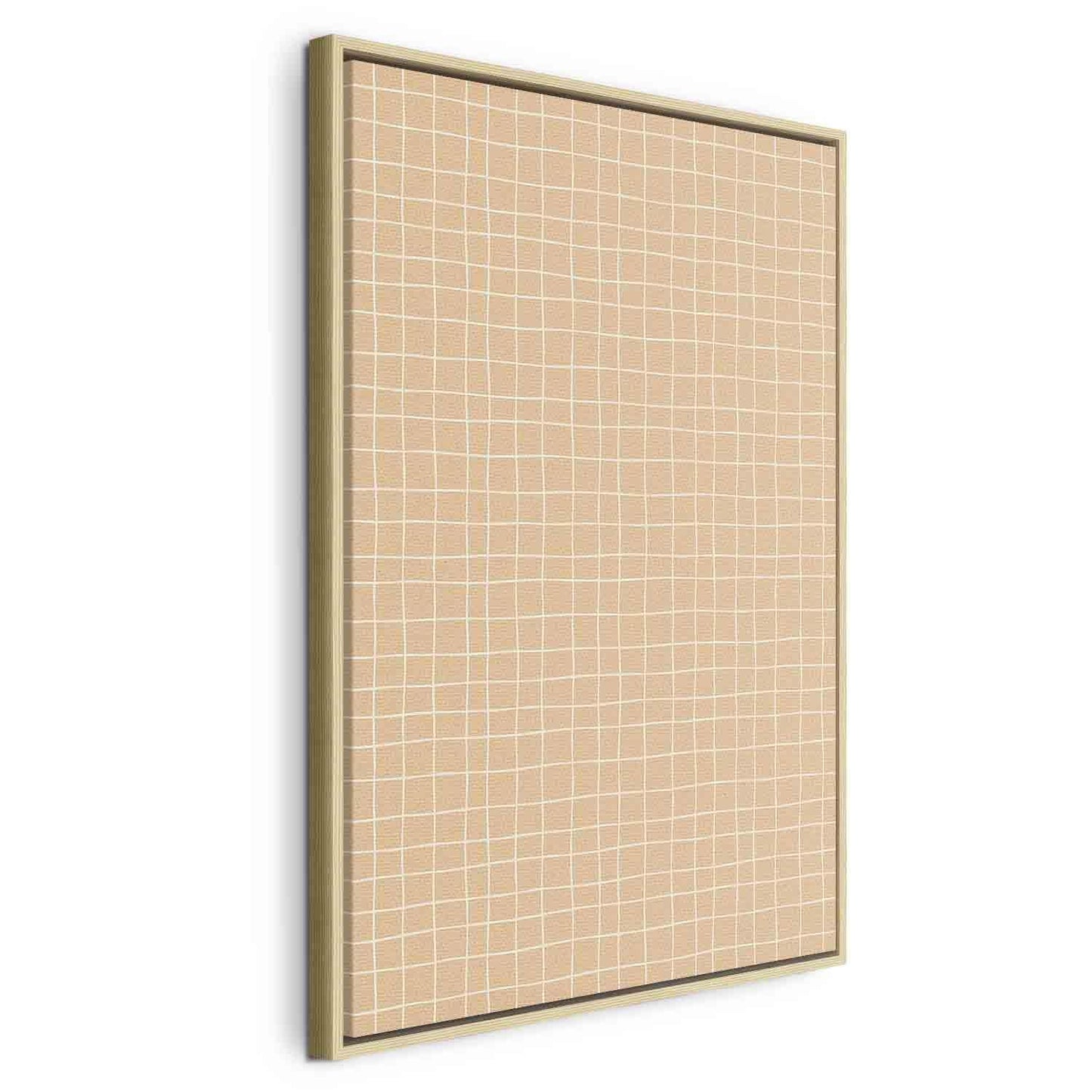 Leinwandbild - Waving Lines - Creamy Grid on a Noisy Pastel Background Artgeist