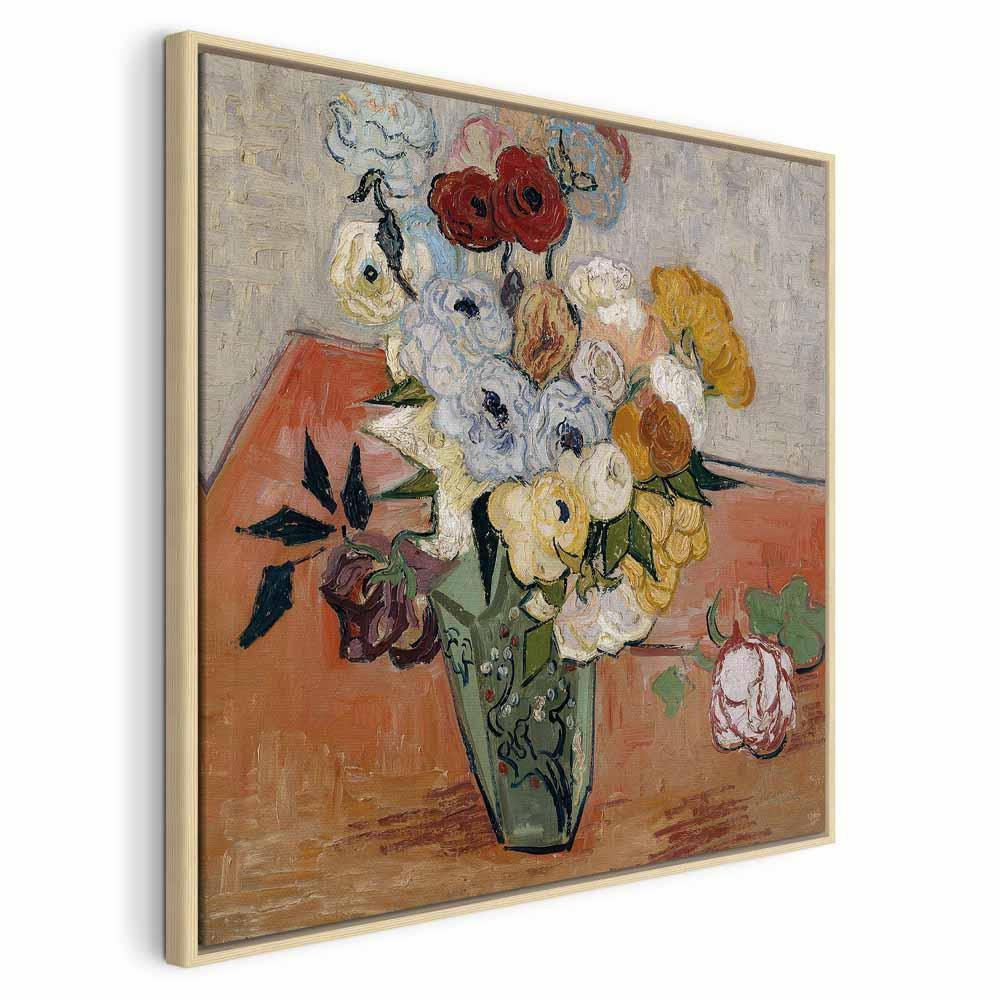 Leinwandbild - Vincent Van Gogh – Stilllife with Japanese vase, roses and anemones
