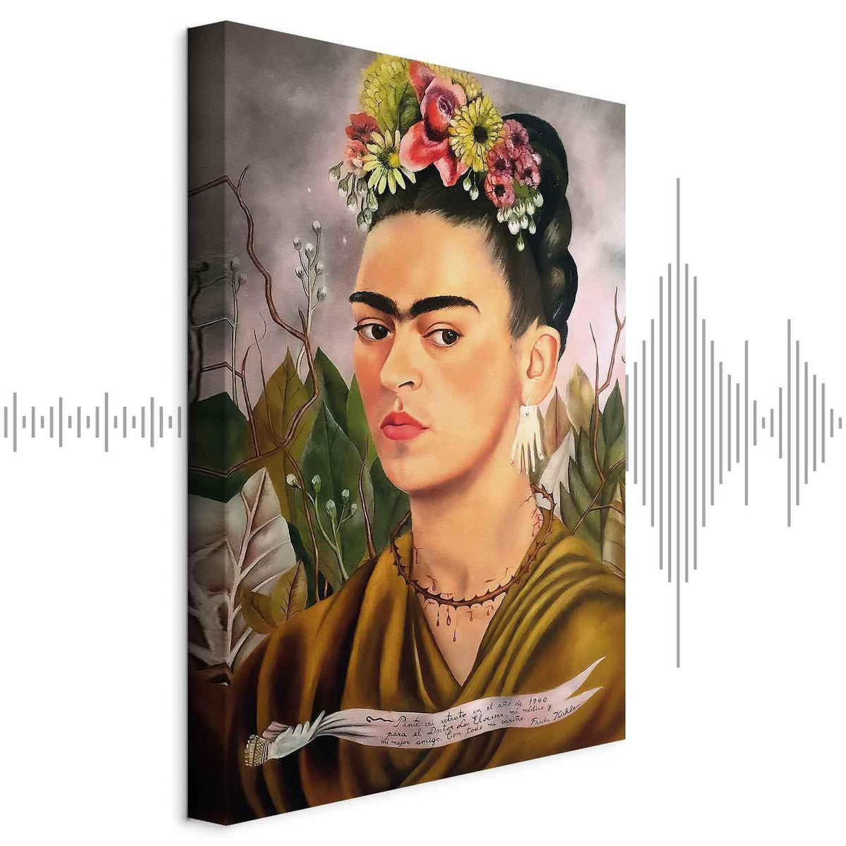 Leinwandbild - Frida Kahlo – Self-Portrait Dedicated to Dr Eloesser