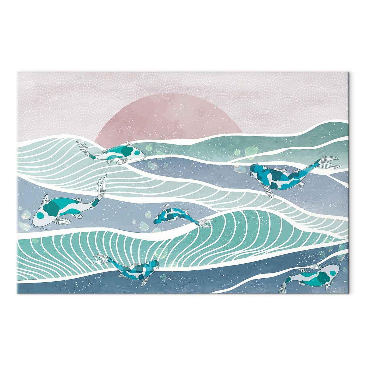 Leinwandbild - Fish on the waves
