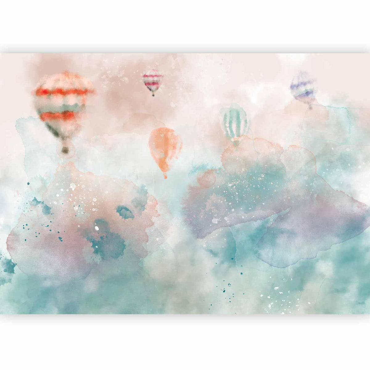Fototapete Heißluftballons Aquarell Kinderzimmer – Bunte Ballons